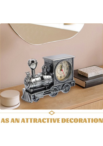 Resim 2 Küçük Çalar Saat Vintage Tren Çalar Saat Eski Moda Klasik Çalar Saat Çalar Saat Masa Masa Saati Lokomotif (Yurt Dışından)