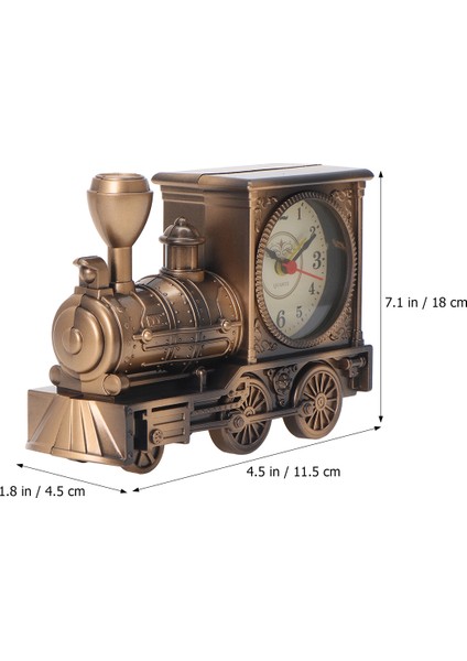 Resim 2 Küçük Çalar Saat Vintage Tren Çalar Saat Eski Moda Klasik Çalar Saat Çalar Saat Masa Masa Saati Lokomotif (Yurt Dışından)