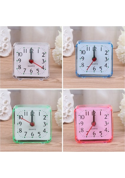 Yeşil Mini Kare Alarm Saati Sessiz Masa Masası Zaman Saatleri Süs Ev Yatak Odası Kitap Odası Masa Dekorasyonu (Yurt Dışından) indirimleri