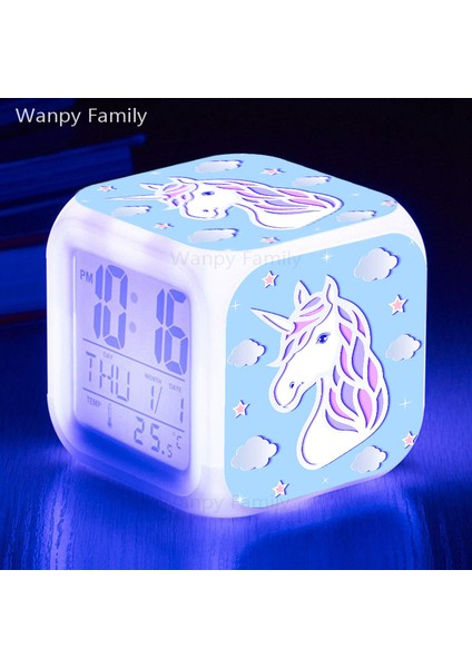 Pembe Çok Sevimli Unicorn Çalar Saat Çocuk Yatak Odası Çok Fonksiyonlu Parlatıcı Küçük Gece Lambası Masa Saati Öğrenci ve Çocuk Için Hediye (Yurt Dışından) fiyatları