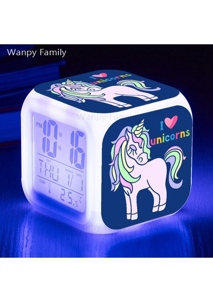 Pembe Çok Sevimli Unicorn Çalar Saat Çocuk Yatak Odası Çok Fonksiyonlu Parlatıcı Küçük Gece Lambası Masa Saati Öğrenci ve Çocuk Için Hediye (Yurt Dışından) fırsatları