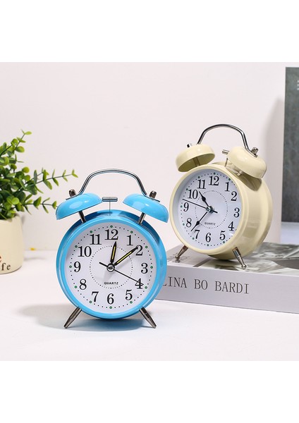 L-633 3 Inç Çalar Saat Ofis Masası Yatak Odası Oturma Odası Sessiz Alarmlı Yaratıcı Ev Dekorasyonu Çift Zil Mekanik Saat (Yurt Dışından) fırsatları