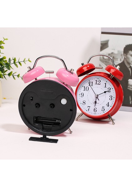 L-633 3 Inç Çalar Saat Ofis Masası Yatak Odası Oturma Odası Sessiz Alarmlı Yaratıcı Ev Dekorasyonu Çift Zil Mekanik Saat (Yurt Dışından) indirimleri