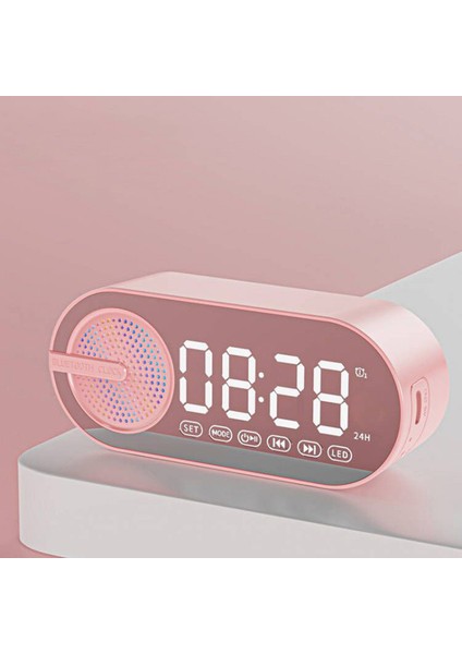 Siyah Masa Çalar Saat Bluetooth Hoparlör Fm Radyo Ses Kutusu Masaüstü Çalar Saat Subwoofer Müzik Çalar Tf Kart Bas Hoparlör Boombox (Yurt Dışından) indirimleri