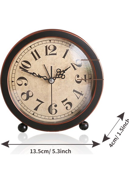 NZ-G51 Yuvarlak Dijital Çalar Saat Moda Vintage Yatak Odası Başucu Sessiz Saat Oturma Odası Yatak Odası Ev Dekorasyonu Ofis Masaüstü Saat (Yurt Dışından)