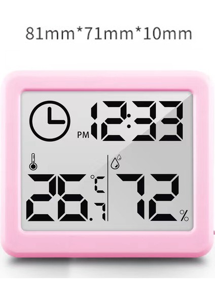 Pembe L Mini Dijital Saat Sıcaklık Higrometre Kapalı Oda Termometresi Higrometre Metre Sensörü Ölçer Hava Istasyonu LED Saat (Yurt Dışından)