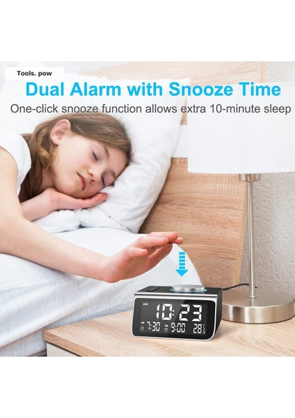 Beyaz Ingiltere Dijital Çalar Saatli Radyo USB Şarj Portlu Elektrikli Saat Parlaklık Dimmer Ayarlanabilir Alarm Sesi Fm Uyku Zamanlayıcısı Hoparlör (Yurt Dışından) fırsatları