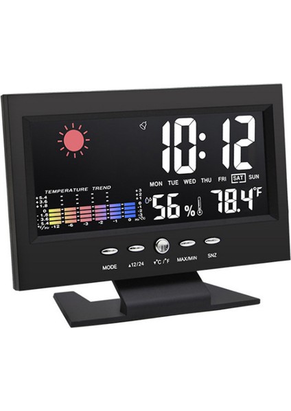 Sadece Saat Çok Işlevli Hava Durumu Tahmini Alarm Saati Iç Mekan Dış Mekan Renkli Ekran Ekran Sıcaklık Nem Sesle Kontrol Edilen Saat (Yurt Dışından)