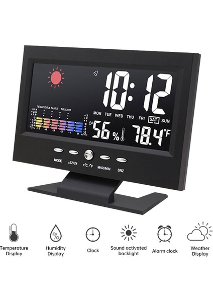 Sadece Saat Çok Işlevli Hava Durumu Tahmini Alarm Saati Iç Mekan Dış Mekan Renkli Ekran Ekran Sıcaklık Nem Sesle Kontrol Edilen Saat (Yurt Dışından) fiyatları