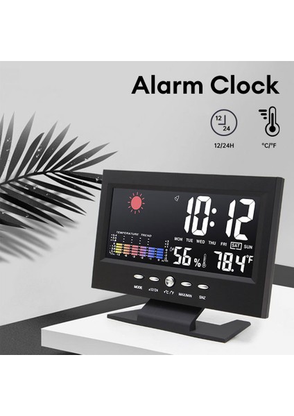 Sadece Saat Çok Işlevli Hava Durumu Tahmini Alarm Saati Iç Mekan Dış Mekan Renkli Ekran Ekran Sıcaklık Nem Sesle Kontrol Edilen Saat (Yurt Dışından) modelleri
