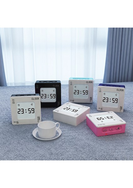 A3 Siyah-Beyaz Diy Zaman Yönetimi Pomodoro Zamanlayıcı 4 Mod Hatırlatma Dijital Saat Yaratıcı Kare Çalar Saat Titreşim Yanıp Sönen Arka Işık Zamanlayıcı (Yurt Dışından)