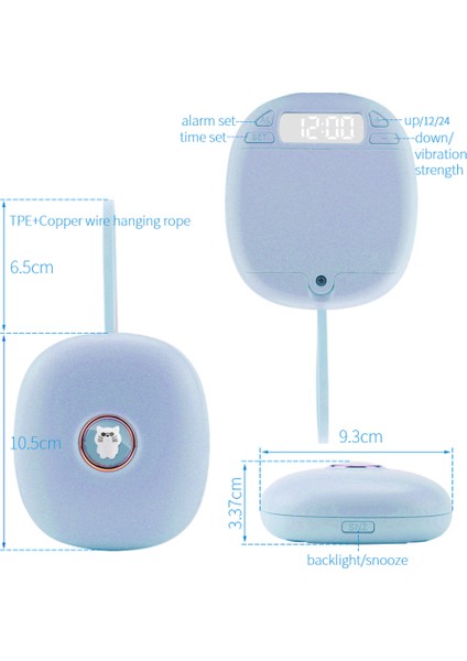 Bl-Alarm Saat TS-BC670 Sessiz Titreşimli Alarm Saati Öğrenciler Güçlü Uyanır Uyanır Eser Yaratıcı Sevimli Evcil Hayvan Sessiz LED Dijital Saat (Yurt Dışından)