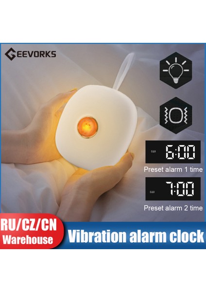 Bl-Alarm Saat TS-BC670 Sessiz Titreşimli Alarm Saati Öğrenciler Güçlü Uyanır Uyanır Eser Yaratıcı Sevimli Evcil Hayvan Sessiz LED Dijital Saat (Yurt Dışından)