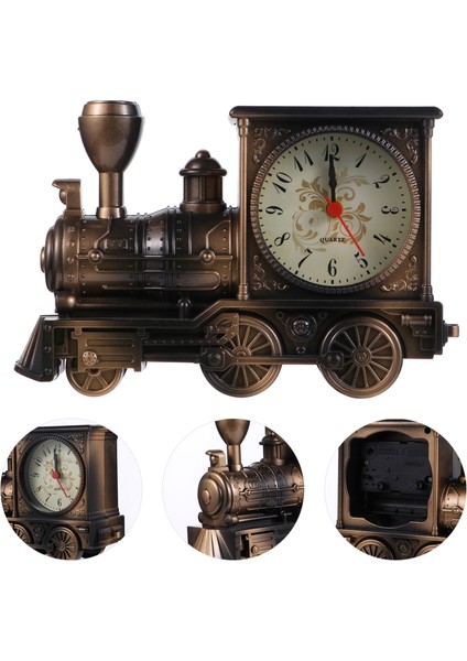 Altın Yaratıcı Retro Tren Çalar Saat Lüks Retro Tarzı Çalar Saat Yenilik Benzersiz Masa Masa Saati Duvar Dekor Duvar Modern (Yurt Dışından) fiyatları