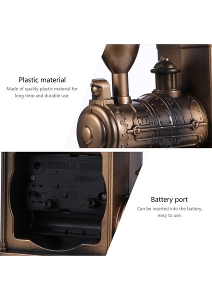 Altın Yaratıcı Retro Tren Çalar Saat Lüks Retro Tarzı Çalar Saat Yenilik Benzersiz Masa Masa Saati Duvar Dekor Duvar Modern (Yurt Dışından) fırsatları