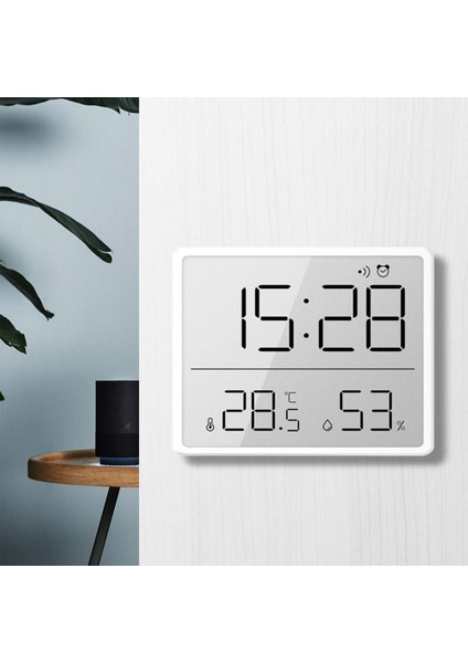Beyaz LCD Dijital Çalar Saat Büyük Ekran Çok Fonksiyonlu Manyetik Tasarım Termometre Ölçer Nem Monitörü Dropship (Yurt Dışından) fırsatları