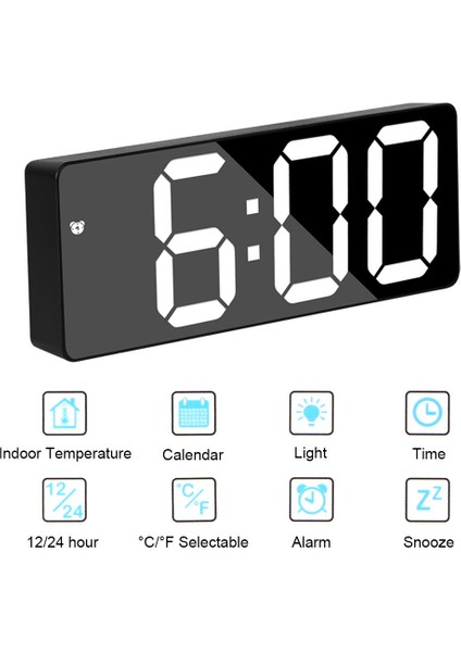 Jy-Hc-1 Erteleme Fonksiyonu Dijital Çalar Saat Yatak Odası Başucu LED Kare Tek Yüz Masaüstü Dijital Saat Oda Için (Yurt Dışından)