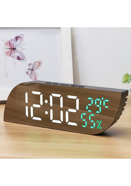 Yeşil LED Ayna Yüzey Dijital Saat Sıcaklık Nem Algılama Erteleme Fonksiyonu Dijital Saat Yatak Odası Başucu (Yurt Dışından) fırsatları