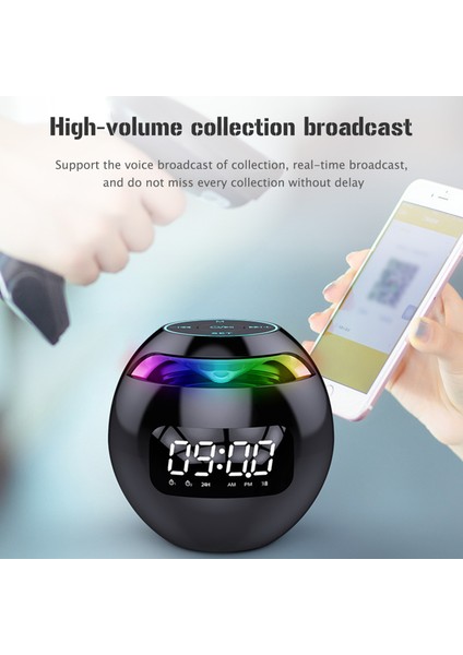 Siyah Küresel Masa Çalar Saat 2000 Mah LED Ekran Dijital Saat Bluetooth Uyumlu 5.0 Hoparlör Tf Kart Fm Radyo Doğum Günü Partisi Için (Yurt Dışından) fırsatları