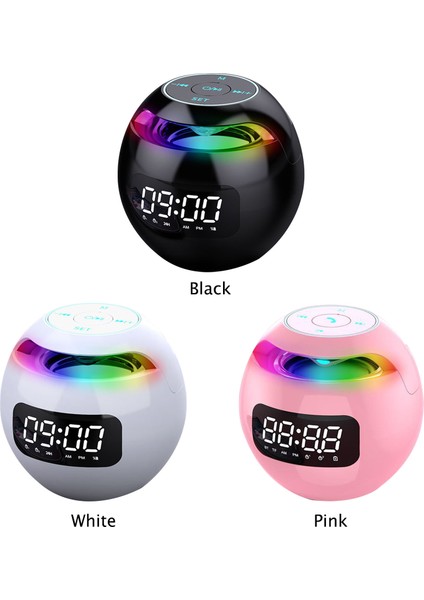 Siyah Küresel Masa Çalar Saat 2000 Mah LED Ekran Dijital Saat Bluetooth Uyumlu 5.0 Hoparlör Tf Kart Fm Radyo Doğum Günü Partisi Için (Yurt Dışından) indirimleri