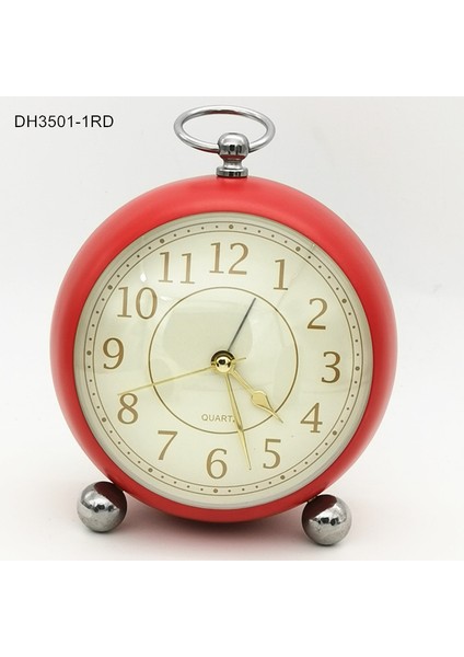 Red2 Retro Çalar Saat Sessiz Işaretçi Saatler Çift Zil Gece Lambası Yatak Odası Dekoru Ev Dekoru Eski Antika Taşınabilir Çalar Saat (Yurt Dışından)
