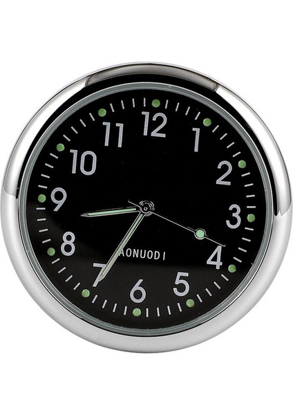 Blackb Aydınlık Mini Araba Saat Dashboard Hava Firar Stick-On Zaman Kendinden Yapışkanlı Saat Kuvars Analog Saat Ölçer Ev Dekorasyon (Yurt Dışından)