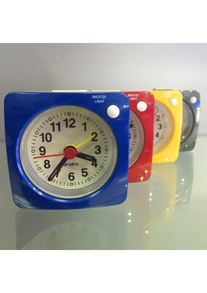 Kırmızı Mini Kare Yatak Başucu Sessiz Süpürme Çalar Saat Öğrenci Sessiz Erteleme Çalar Saat Tik Tak Sesi Yok LED Erteleme Işığı Dekoru (Yurt Dışından) fiyatları