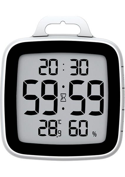 Beyaz LCD Ekran Su Geçirmez Dijital Banyo Duvar Saati Sıcaklık Nem Ölçer Geri Sayım Süresi Kanca Zamanlayıcı ile Çevirme Duş Saatleri (Yurt Dışından) modelleri