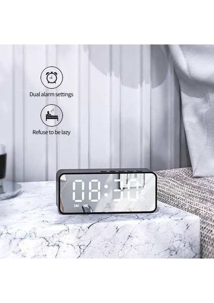 Siyah G50 Kablosuz Bluetooth Hoparlör Fm Radyo Mini Taşınabilir Kart Ayna Çalar Saat Sesi Tüm Telefonlar Için Çift Çalar Saat Ayarları (Yurt Dışından) modelleri