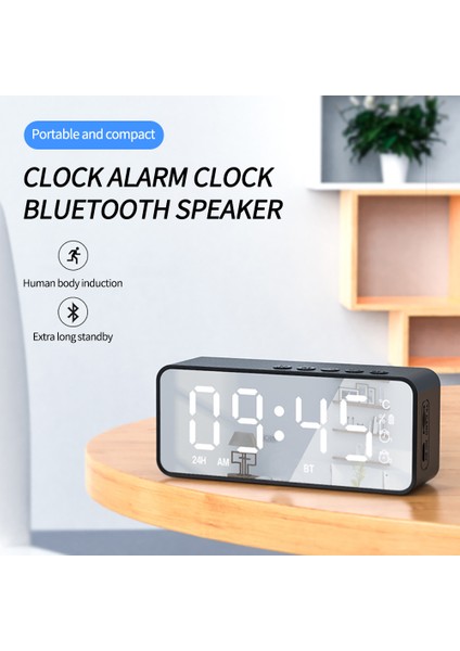 Siyah G50 Kablosuz Bluetooth Hoparlör Fm Radyo Mini Taşınabilir Kart Ayna Çalar Saat Sesi Tüm Telefonlar Için Çift Çalar Saat Ayarları (Yurt Dışından) fırsatları