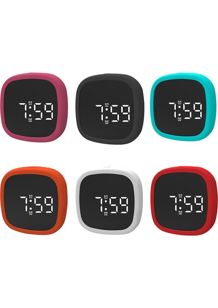 Turuncu USB Sesle Etkinleştirilen Dijital Çalar Saat Mini LED Sessiz Çalar Saat Ofis Başucu Darbeye Dayanıklı Silikon Masa Saati Masa Dekorasyonu (Yurt Dışından)