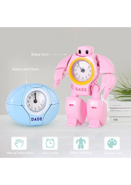 Mavi Robot Köpek Çocuk Robot Çalar Saat Çocuk Oyuncak Deformasyon Robot Masa Saatleri 2 Model Şekli Yaratıcı Karikatür Masa Saati Öğrenciler Çocuklar Hediye (Yurt Dışından)