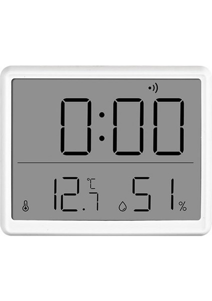 Beyaz Cep Boyutunda Saat Modern LCD Dijital Alarmlı Saat Saat Nem Sıcaklık Göstergesi Çok Fonksiyonlu Termometre Ev Için (Yurt Dışından)