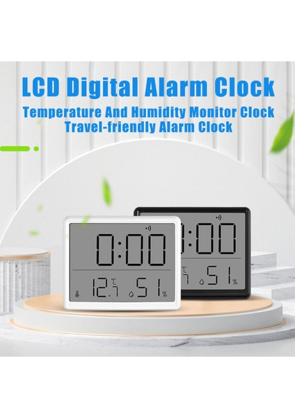 Beyaz Cep Boyutunda Saat Modern LCD Dijital Alarmlı Saat Saat Nem Sıcaklık Göstergesi Çok Fonksiyonlu Termometre Ev Için (Yurt Dışından) fırsatları