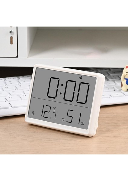 Beyaz Cep Boyutunda Saat Modern LCD Dijital Alarmlı Saat Saat Nem Sıcaklık Göstergesi Çok Fonksiyonlu Termometre Ev Için (Yurt Dışından) indirimleri
