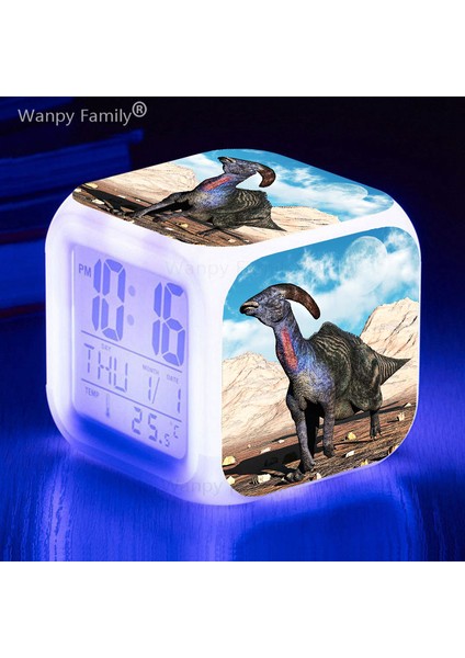 Altın Çocuk Odası Ev Dekoru 7 Renkdeğişen Tyrannosaurus Çalar Saat Öğrenci Yatak Odası Çok Işlevli Uyanma Zamanlayıcısı Masa Saati Dinozor (Yurt Dışından) fırsatları