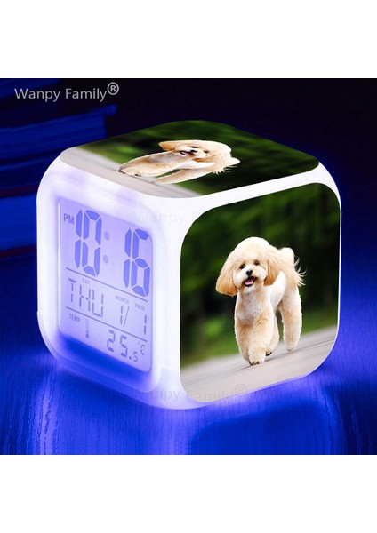 17 Pet Köpek Çalar Saat 7 Renk Parlayan LED Dijital Saat Çocuk Odası Çok Fonksiyonlu Dokunmatik Küçük Gece Lambası Masa Saati Çocuk Için Hediye (Yurt Dışından) fırsatları