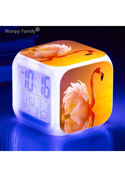Kırmızı 7 Renk Parlayan Flamingo LED Çalar Saat Öğrenci Odası Çok Fonksiyonlu Uyandırma Zamanlayıcı Taşınabilir Masa Saati Çocuklar Için Doğum Günü Hediyeleri (Yurt Dışından) fiyatları