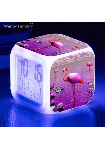 Kırmızı 7 Renk Parlayan Flamingo LED Çalar Saat Öğrenci Odası Çok Fonksiyonlu Uyandırma Zamanlayıcı Taşınabilir Masa Saati Çocuklar Için Doğum Günü Hediyeleri (Yurt Dışından) modelleri