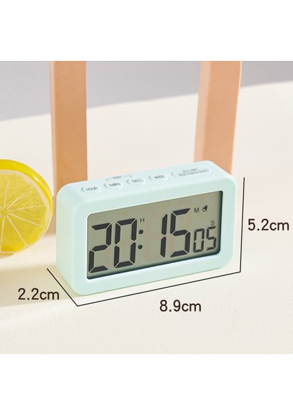 Açık Yeşil Dijital Masaüstü Saat Pille Çalışan LCD Ekran 12/24 H Çalar Saat Zamanlayıcı ile Erteleme Modu Yatak Odası Seyahat (Yurt Dışından) modelleri