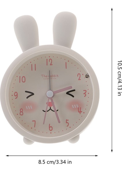 Beyaz Saat Alarm Işığı Çocuklar Gece Tavşan Seyahat Sevimli Masa Masası Yavru Saatler Gökkuşağı Kız Taşınabilir 12 S Yatak Odası Yaşları Güzel Estetik (Yurt Dışından)