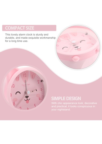 Beyaz Saat Alarm Işığı Çocuklar Gece Tavşan Seyahat Sevimli Masa Masası Yavru Saatler Gökkuşağı Kız Taşınabilir 12 S Yatak Odası Yaşları Güzel Estetik (Yurt Dışından) fırsatları