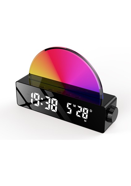 Beyaz LED Aynalı Çalar Saat Dijital Masa Saati Erteleme Göstergesi Zaman Gece Lambası Masaüstü Saatleri Ev Oturma Odası Dekoru Çocuklar Için Hediye (Yurt Dışından)