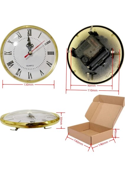 Altın Kendin Yap 130MM Kuvars Saat Ekleme Hareketi Roma Rakamı Yedek Başucu Antik Saat Masa Dekorasyonu Masa Kendin Yap Parçaları (Yurt Dışından) fırsatları