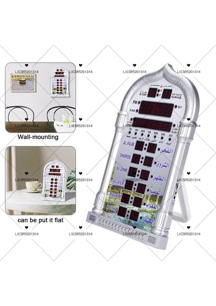 B 12V Ezan Cami Takvimi Müslüman Namaz Duvar Saati Alarm Islami Cami Ezan Takvimi Ramazan Uzaktan Kumandalı Ev Dekoru (Yurt Dışından) indirimleri