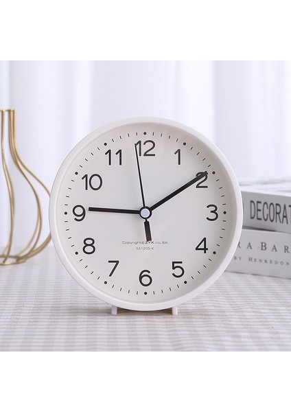 15 Avokado 6 Inç Modern Yeni Moda Stand Askılı Çift Amaçlı Abs Plastik Saat Öğrenci Sessiz Çalışan Basit Yuvarlak Mini Masaüstü Alarm Saati (Yurt Dışından)