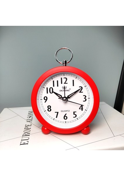 Gri Japon ve Kore Metal Çalar Saat Dilsiz Yatak Odası Başucu Saati Öğrenciler Kalkmak Avrupa Tarzı Sevimli Basit Oda Dekor (Yurt Dışından) fırsatları