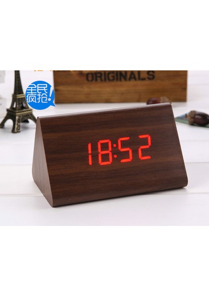 Siyah Yeşil Yazı Tipi Ses Kontrolü Dijital LED Ahşap Çalar Saat Masa Saati Başucu Saati Ev Dekorasyonu Yeşil (Yurt Dışından) modelleri