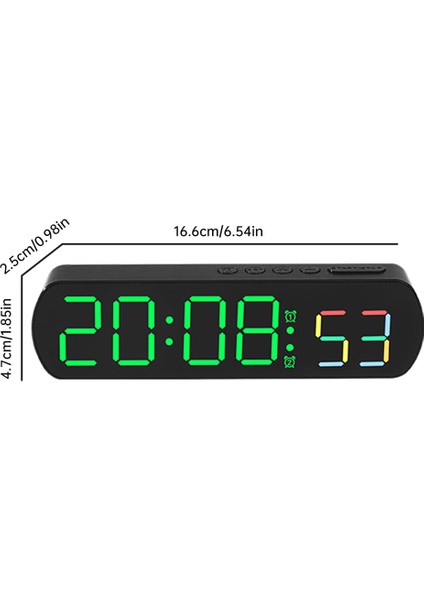 Yeşil LED Ekran Sesli Uyandırma Dijital Çalar Saat Tarih Saat Sıcaklık LED Ekran Masa Saati Usb/pil ile Çalışan Gece Saati Yatak Odası Için (Yurt Dışından)