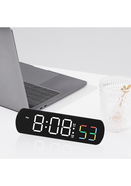Yeşil LED Ekran Sesli Uyandırma Dijital Çalar Saat Tarih Saat Sıcaklık LED Ekran Masa Saati Usb/pil ile Çalışan Gece Saati Yatak Odası Için (Yurt Dışından)